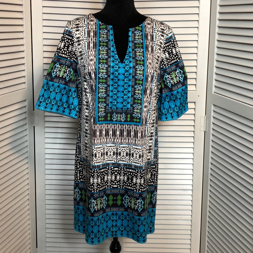 EUC Maggy London Print Dress- Sz 12 but fits more like an 8-10.